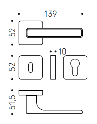 Türbeschläge MP MOOD DUEQ - HR (Blau matt)