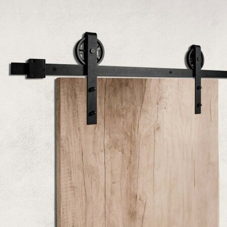 Schiebetürsystem MP VINTAGE 1 mit Dämpfer und 2 m Schiene (BS - Schwarz matt)