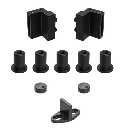 Schiebetürsystem MP VINTAGE 2 mit Dämpfer und 2 m Schiene (BS - Schwarz matt)