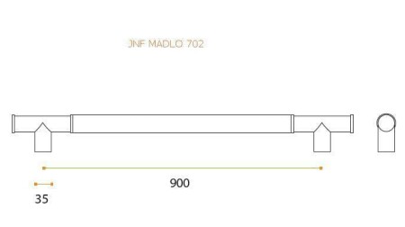 Türgriff MP JNF - IN.07.702.C (BN/CL - Gebürsteter Edelstahl / beiges Leder)