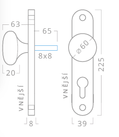 Türbeschlag ACT Jana OV (NICKEL MATT)