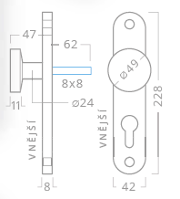 Türbeschlag ACT Pia OV (F4)