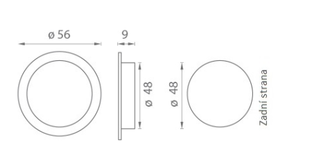 Schale für Schiebetür MP 7503 ohne Loch (MAT SCHWARZ)