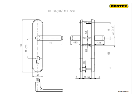 Schutzbeschläge ROSTEX 807/O EXCLUSIVE (EDELSTAHL MATT)