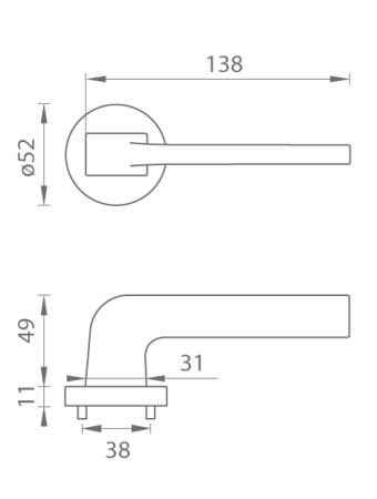 Türbeschläge MP Supra - R 3097 (OCS - Gebürstetes Chrom)