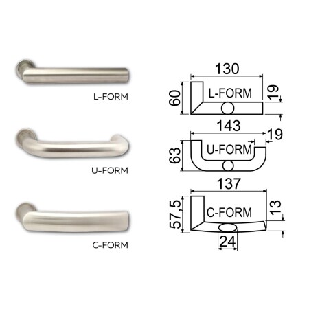 Sicherheitsbeschläge RICHTER R.711.ZB TB3 (Edelstahl)