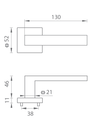 Türbeschlag MP Square - HR 2275 Q (OC - Chrom glänzend)