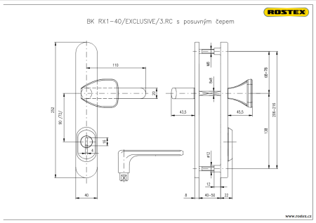 Sicherheitsbeschlag ROSTEX BK RX 4-40 EXCLUSIVE 3.Kl. (EDELSTAHL MATT)