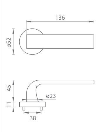 Türbeschlag MP CINTO - R 2732 5S (OCS - Gebürstetes Chrom)