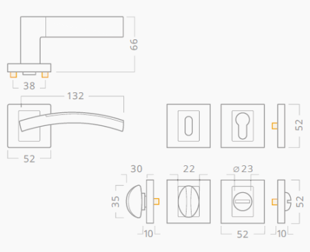 Türbeschlag ACT Vector R HR (Chrom/Nickel Anthrazit)