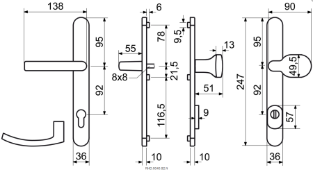 Türprofilbeschlag RICHTER RHD 0040 (Edelstahl)