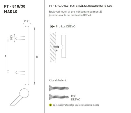 TÜRGRIFF Code K10 Ø 30 mm ST - Stück (BS - Mattschwarz)