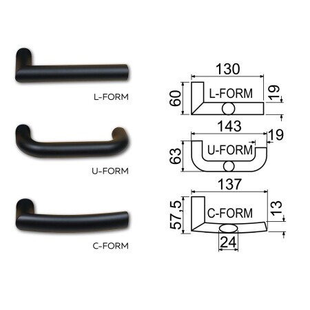 Sicherheitsbeschläge RICHTER R.711.ZB TB3 (schwarz)
