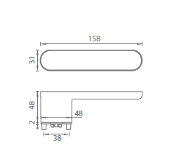 Türbeschläge MP Avus One S2L (OLS - Gebürstetes Messing)