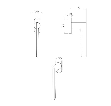 Euro-Fenstergriff MP Lieve (OCS – Gebürstetes Chrom)