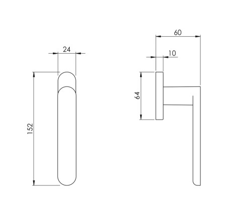 Euro-Fenstergriff MP Pure (OCS-OCS - Gebürstetes Chrom)