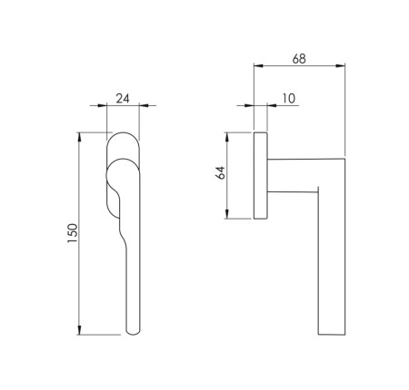 Euro-Fenstergriff MP Wind (WS - weiß matt)