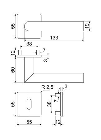 Türbeschlag RICHTER RK.CML-FORM (Edelstahl)