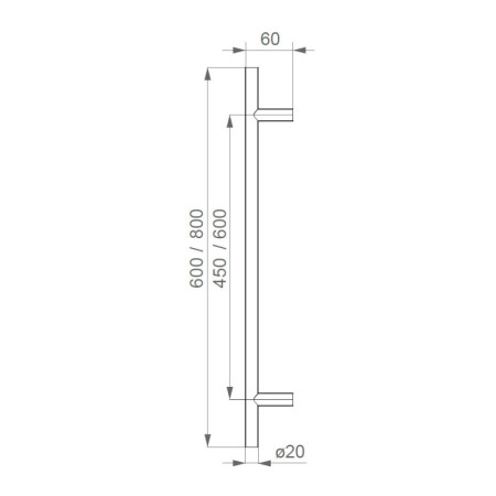 Edelstahl-Türgriff „F1“ HOLAR, Ø20 mm rund