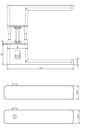 Türbeschlag MP R8 ONE S2L (Graphitschwarz)