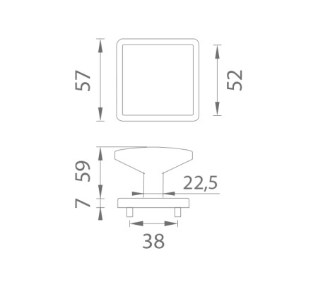 MP - Türgriff - AS - QUERCA - HR 7S (OCS - Gebürstetes Chrom)