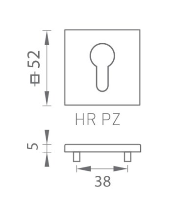 Türrosette MP - TI - HR 5SQ T1 (BS - Mattschwarz)