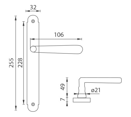 Türbeschläge MP NI - ALT WIEN Shield (ONS - Glänzend gebürstetes Nickel)