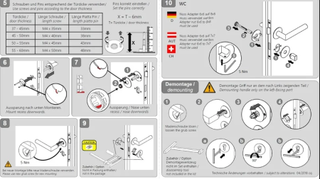 Türbeschläge MP TRI 134 PIATTA S - R (BN - Gebürsteter Edelstahl)