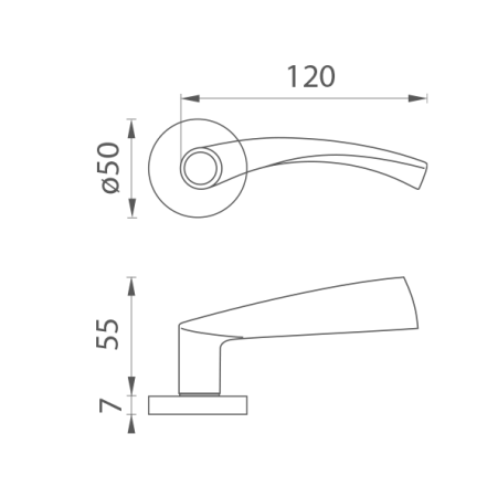 Türbeschläge MP Tornado - R (F4 - Bronze eloxiert)