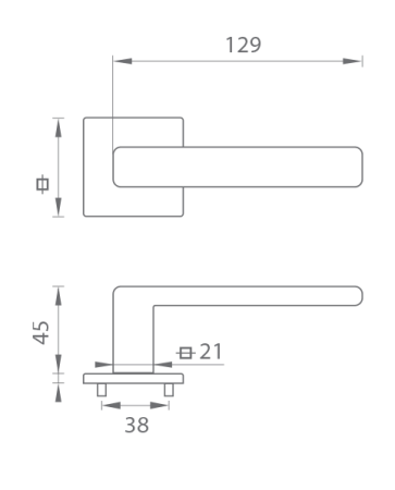 Türbeschläge MP TI - SONIA - HR 3095Q 5S (T - Titan)