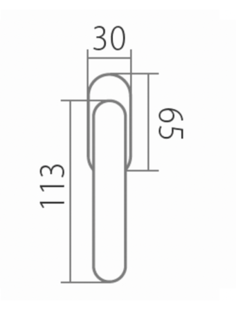 Fensterbeschlag TWIN PRAG P9031 RO/ABR - 4 pol. 45mm