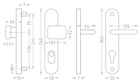 SALE Sicherheitsbeschläge ACT Viking Plus (F4) - PZ90 Griff/Griff