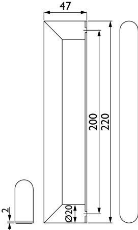 Türgriff Holar F 3, ø 32 mm - Edelstahl hochglanz