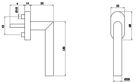 Fensterbeschlag TWIN VISION H 1802 RO, KUNSTSTOFFKONSTRUKTION, 3 Stellungen (E)