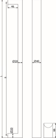 GRIFF TWIN H 8014 (E) - Stück