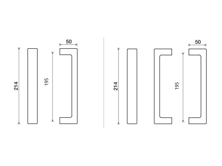 TWIN TUKE PI 2007 Griff – Länge 214 mm, Abstand 195 mm (CM)