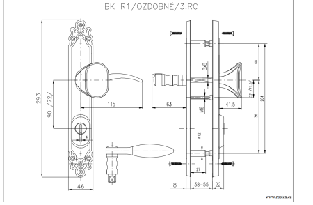 Sicherheitsbeschläge ROSTEX BK R4 DEKORATIV (TITAN GOLD)