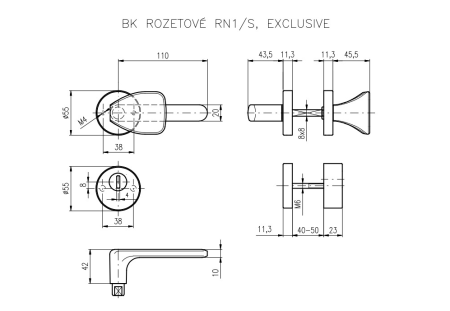 Sicherheitsbeschlag ROSTEX RN1/S EXCLUSIVE (mattschwarz)