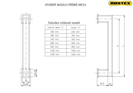 Türgriff ROSTEX BETA (schwarz) - doppelseitig