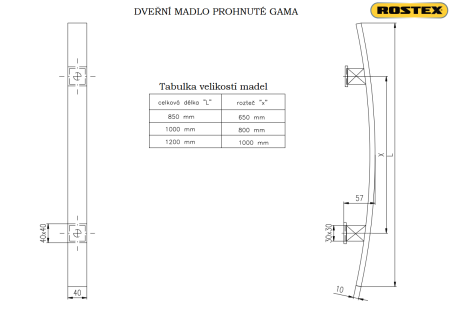 Türgriff ROSTEX GAMA (schwarz) - doppelseitig