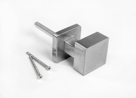 ROSTEX DESIGN quadratischer Knopf (matter Edelstahl)