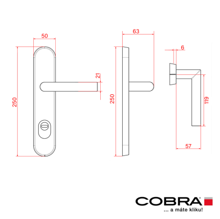 Schutzbeschlag COBRA TOWER S mit VISION Griff mit Abdeckung (F4 - bronze eloxiert)