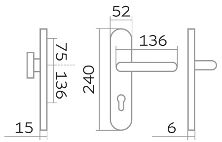 TWIN ALPHA DEF (CM) Sicherheitsbeschläge