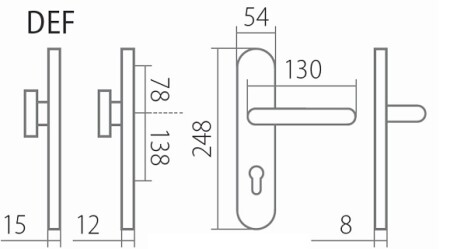 TWIN COLUMBUS H 2087KS Schutzbeschlag mit VISION-Drücker (E)