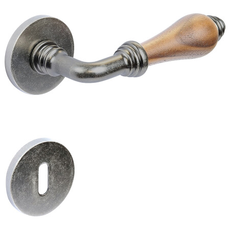 Türbeschlag RICHTER RK.E16.BERGAMO (Altsilber/Naturholz-Schwarznuss)