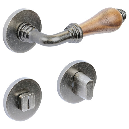 Türbeschlag RICHTER RK.E16.BERGAMO (Altsilber/Naturholz-Schwarznuss)