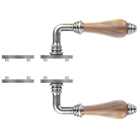Türbeschlag RICHTER RK.E16.BERGAMO (Altsilber/Naturholz-Schwarznuss)