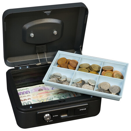 Stahl-Geldkassette mit Hebel RICHTER LC.200 (mattschwarz)