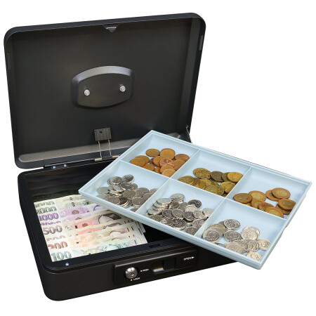 Stahl-Geldkassette mit Hebel RICHTER LC.300 (mattschwarz)