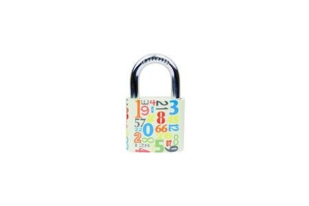 Klassisches Gusseisenschloss mit buntem Aufdruck RICHTER RV.OVAL.38.JU4